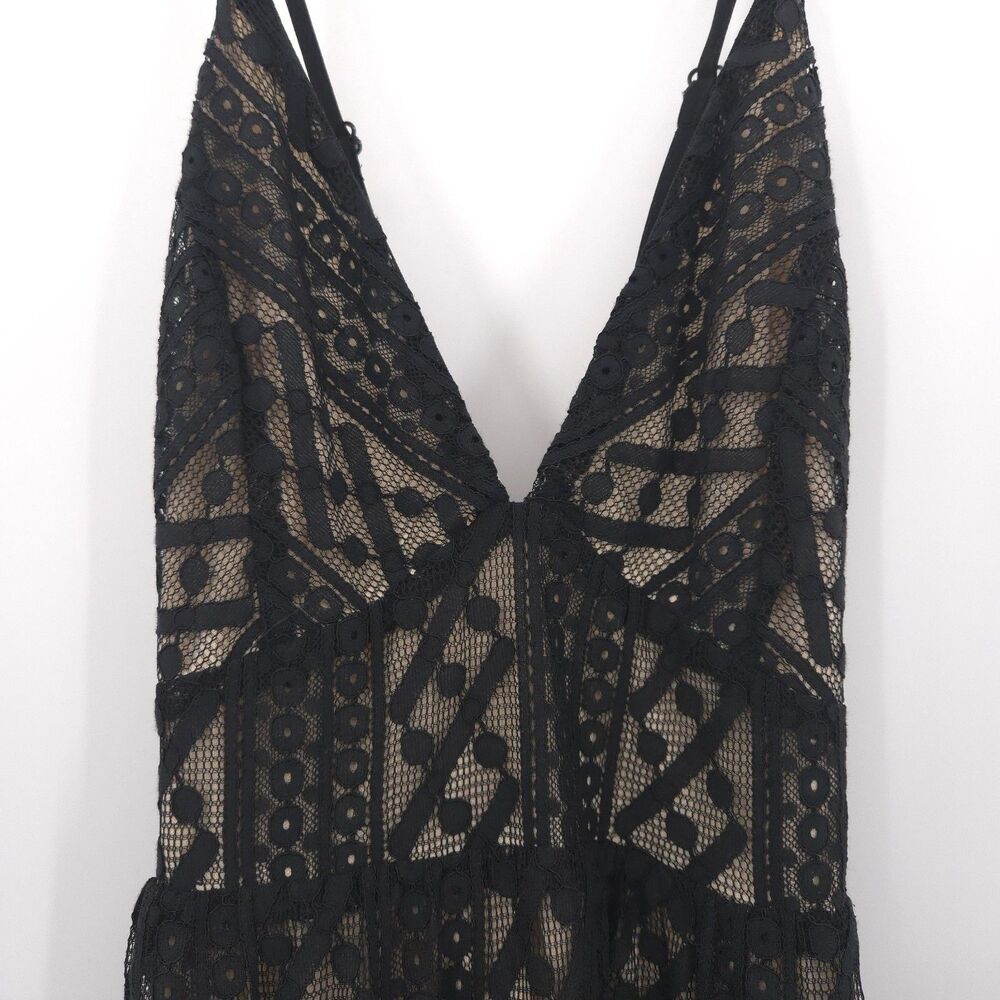 Lulus Eternal Affection black lace backless maxi dress Size M sleeveless stretch - Picture 7 of 12